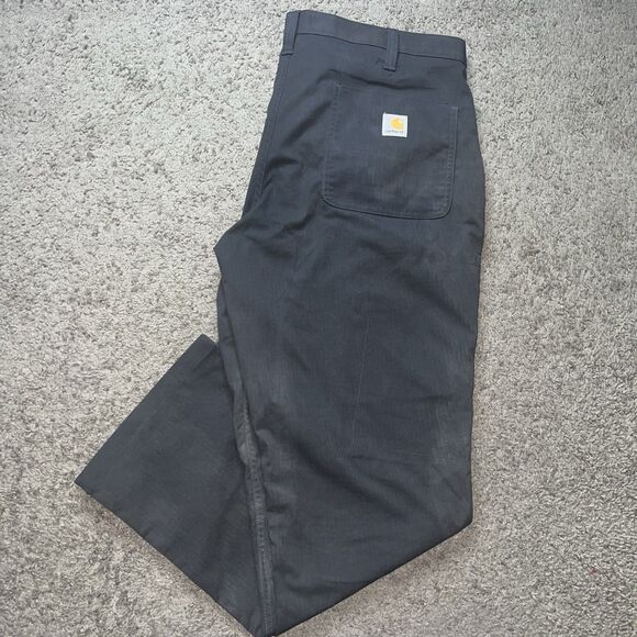 Carhartt Rugged Flex Canvas Work Pants Men 36x30 Gray Relaxed Fit Utility Pocket - Picture 1 of 9